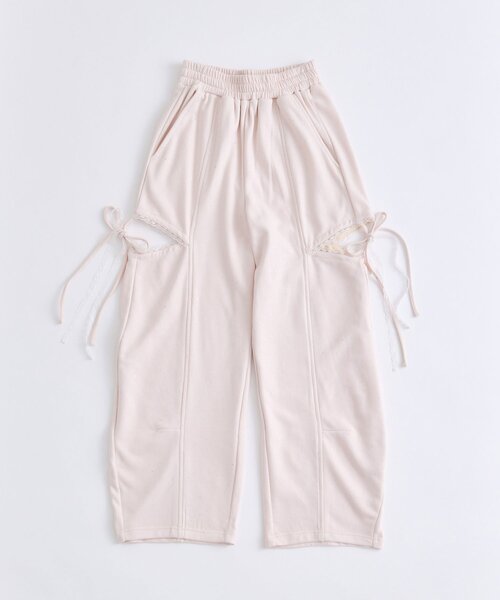 OLIVE des OLIVE(オリーブデオリーブ)の「サイドスリットバレルレッグパンツ(スウェットパンツ・レディース・ピンク/ドット/トップグレー・FREE)」の16枚目の写真