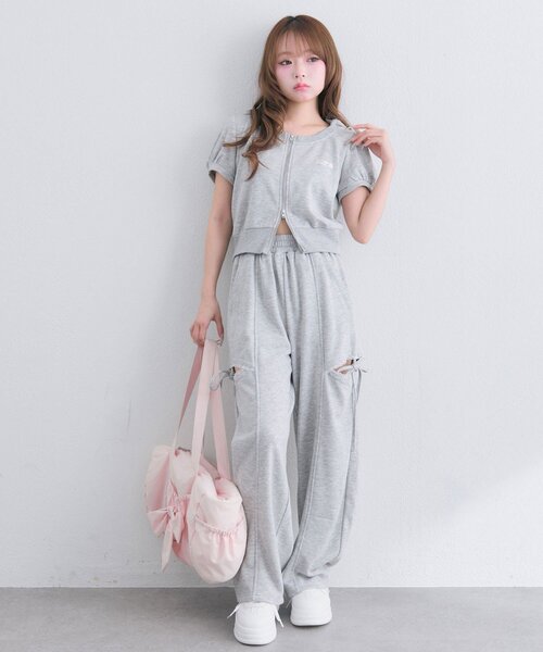 サイドスリットバレルレッグパンツ（スウェットパンツ）｜OLIVE des