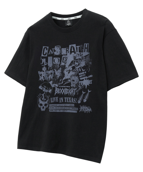 MOZMOZ(モズモズ)の「キャットスクラッチ オーバーサイズ グラフィック 半袖Tシャツ ブラック(Tシャツ/カットソー・レディース・その他・M/XL/XXL)」の1枚目の写真