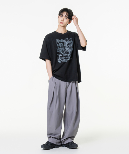 MOZMOZ(モズモズ)の「キャットスクラッチ オーバーサイズ グラフィック 半袖Tシャツ ブラック(Tシャツ/カットソー・レディース・その他・M/XL/XXL)」の4枚目の写真