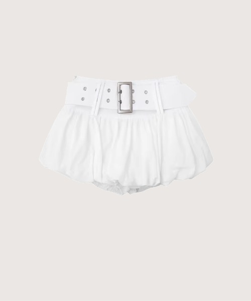 LA POMME petit(ラポミ・プチ)の「Petal Puff Mini Skirt(スカート・レディース・ホワイト/ブラック・SMALL/MEDIUM/LARGE)」の2枚目の写真