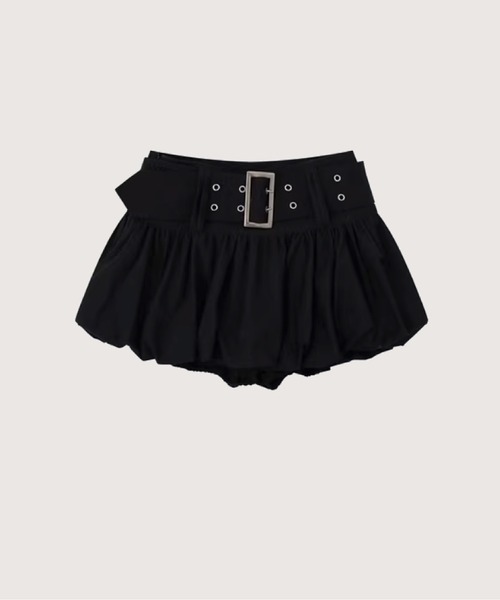 LA POMME petit(ラポミ・プチ)の「Petal Puff Mini Skirt(スカート・レディース・ホワイト/ブラック・SMALL/MEDIUM/LARGE)」の1枚目の写真