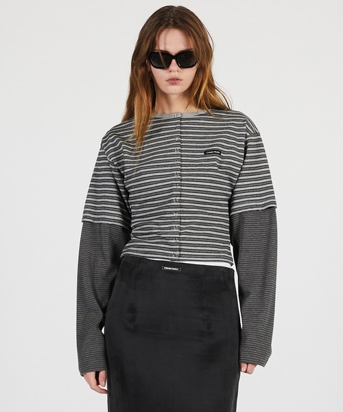 PRANK PROJECT（プランクプロジェクト）の「【2026Summer Pre-Order】2WAYジャージーカーディガン / 2WAY Jersey Cardigan（カーディガン/ボレロ・レディース・グレー/ブラック/マルチ・FREE）」の3枚目の写真