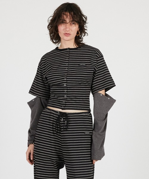 PRANK PROJECT（プランクプロジェクト）の「【2026Summer Pre-Order】2WAYジャージーカーディガン / 2WAY Jersey Cardigan（カーディガン/ボレロ・レディース・グレー/ブラック/マルチ・FREE）」の2枚目の写真