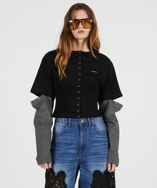 PRANK PROJECT（プランクプロジェクト）の「【2026Summer Pre-Order】2WAYジャージーカーディガン / 2WAY Jersey Cardigan（カーディガン/ボレロ・レディース・グレー/ブラック/マルチ・FREE）」の18枚目の写真