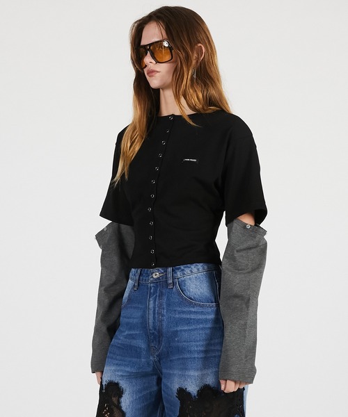 PRANK PROJECT（プランクプロジェクト）の「【2026Summer Pre-Order】2WAYジャージーカーディガン / 2WAY Jersey Cardigan（カーディガン/ボレロ・レディース・グレー/ブラック/マルチ・FREE）」の19枚目の写真