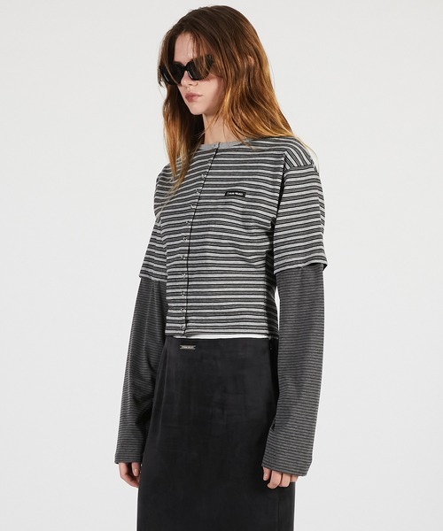 PRANK PROJECT（プランクプロジェクト）の「【2026Summer Pre-Order】2WAYジャージーカーディガン / 2WAY Jersey Cardigan（カーディガン/ボレロ・レディース・グレー/ブラック/マルチ・FREE）」の14枚目の写真