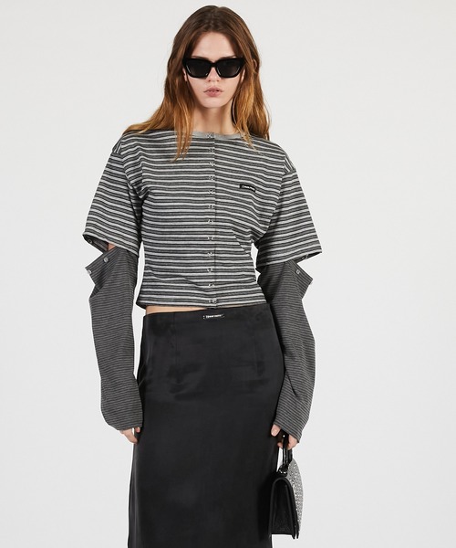 PRANK PROJECT（プランクプロジェクト）の「【2026Summer Pre-Order】2WAYジャージーカーディガン / 2WAY Jersey Cardigan（カーディガン/ボレロ・レディース・グレー/ブラック/マルチ・FREE）」の4枚目の写真