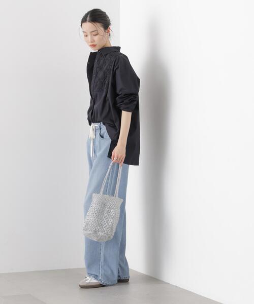 NANO universe(ナノユニバース)の「made in INDIA エンブロイダリーヨークシャツ(シャツ/ブラウス・レディース・ブラック/ホワイト・FREE)」の11枚目の写真