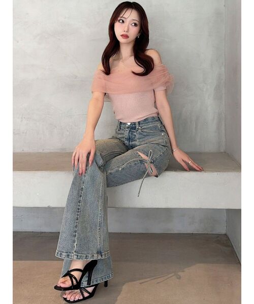 RESEXXY(リゼクシー)の「クロスデザインサンダル(サンダル・レディース・ブラック/ピンク・SMALL/LARGE/MEDIUM)」の18枚目の写真