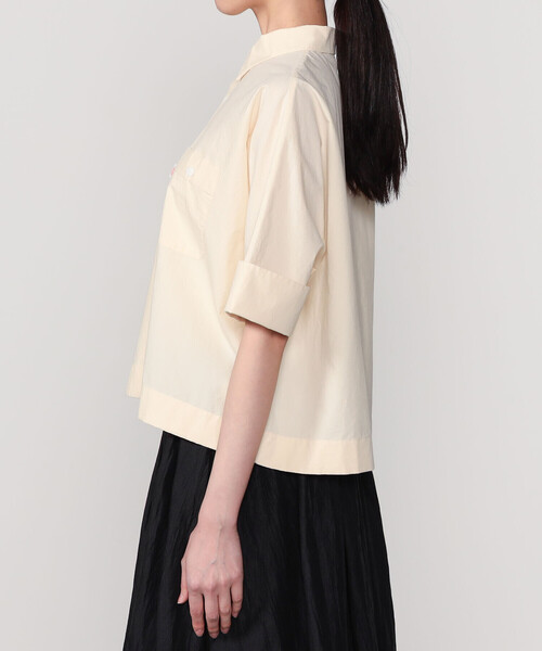 DANTON(ダントン)の「DANTON | コットンポプリン ドルマンワークシャツ WOMEN(シャツ/ブラウス・レディース・アイボリー/チャコール・36)」の5枚目の写真
