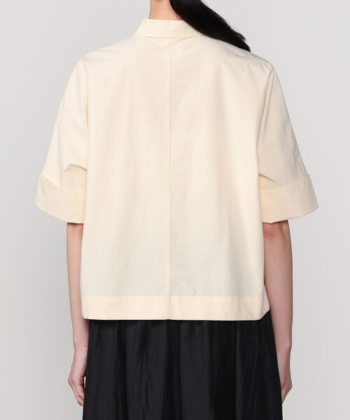 DANTON(ダントン)の「DANTON | コットンポプリン ドルマンワークシャツ WOMEN(シャツ/ブラウス・レディース・アイボリー/チャコール・36)」の6枚目の写真