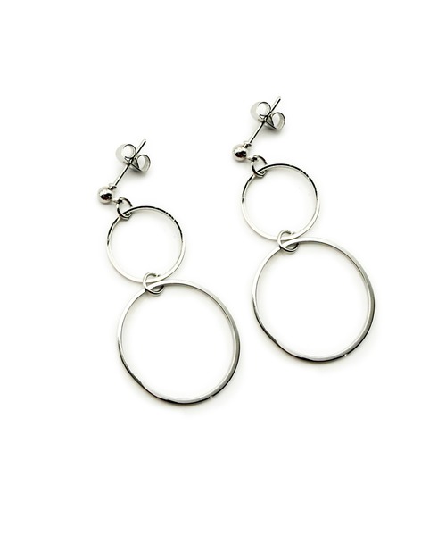 CARROLL(キャロル)の「CARROLL キャロル ダブルリングドロップデザインピアス(ピアス(両耳用)・レディース・ゴールド/シルバー・FREE)」の1枚目の写真
