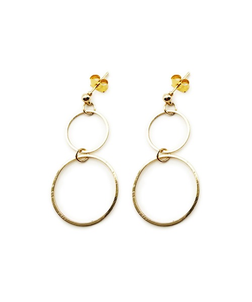 CARROLL(キャロル)の「CARROLL キャロル ダブルリングドロップデザインピアス(ピアス(両耳用)・レディース・ゴールド/シルバー・FREE)」の2枚目の写真