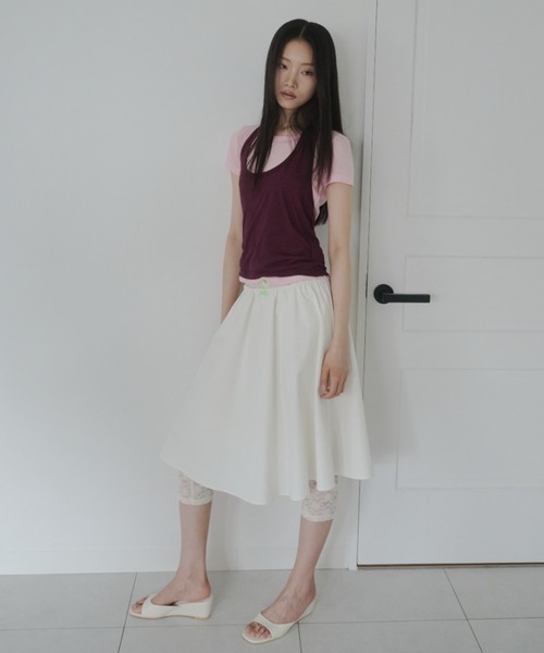 FEKETE(フェケテ)の「ribbon flared skirt / リボンフレアスカート(スカート・レディース・ネイビー/アイボリー/パープル・FREE)」の13枚目の写真