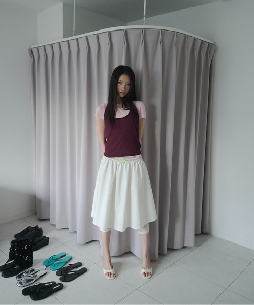 FEKETE(フェケテ)の「ribbon flared skirt / リボンフレアスカート(スカート・レディース・ネイビー/アイボリー/パープル・FREE)」の21枚目の写真
