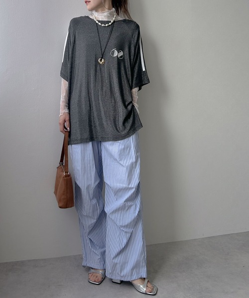 bohmal(ボマール)の「ストレッチ レース ハイネック ロンT(Tシャツ/カットソー・レディース・ホワイト/ブラック・MEDIUM)」の4枚目の写真