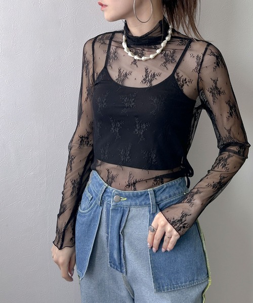 bohmal(ボマール)の「ストレッチ レース ハイネック ロンT(Tシャツ/カットソー・レディース・ホワイト/ブラック・MEDIUM)」の16枚目の写真