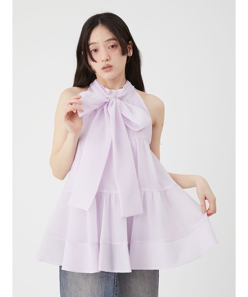 LILY BROWN(リリーブラウン)の「アメスリティアード2wayブラウス(シャツ/ブラウス・レディース・ベージュ/ラベンダー/グリーン/ブラック・F)」の16枚目の写真