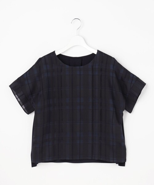 J.PRESS(ジェイプレス)の「【一枚で着映え】シャドーチェック カットソー(Tシャツ/カットソー・レディース・ホワイト系/ネイビー系/ダークブラウン系3・T13/T15)」の9枚目の写真