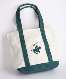 BEVERLY HILLS POLO CLUB / ビバリーヒルズポロクラブ キャンバストートバッグ 大容量 A4収納 ファスナー マチあり 刺繍ロゴ