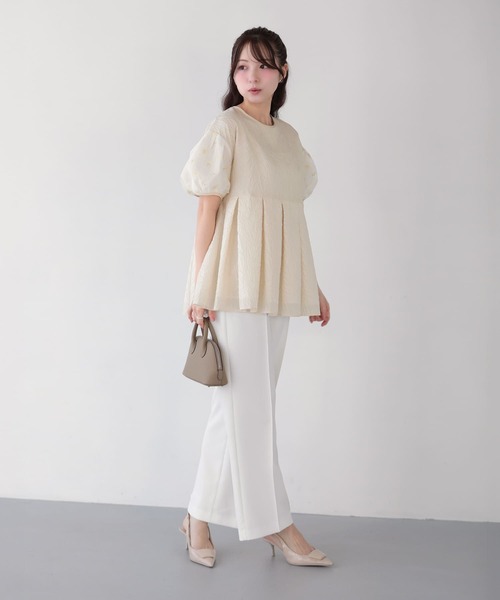 Fit more(フィットモア)の「ジャガード袖切替トップス(その他トップス・レディース・ピンク/ホワイト/クリーム・FREE)」の13枚目の写真