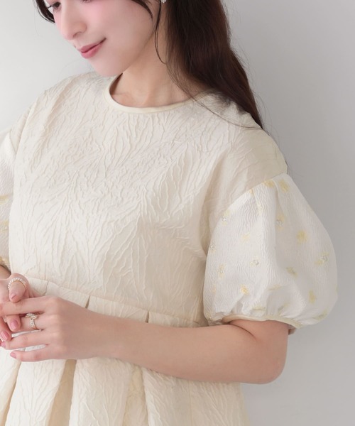 Fit more(フィットモア)の「ジャガード袖切替トップス(その他トップス・レディース・ピンク/ホワイト/クリーム・FREE)」の15枚目の写真