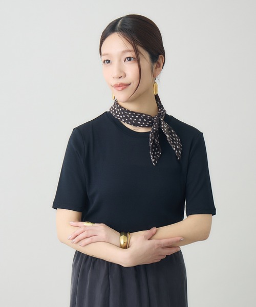 kuros'(クロス)の「スマイルコットン半袖T(Tシャツ/カットソー・レディース・ブラック/ホワイト・MEDIUM/SMALL)」の5枚目の写真
