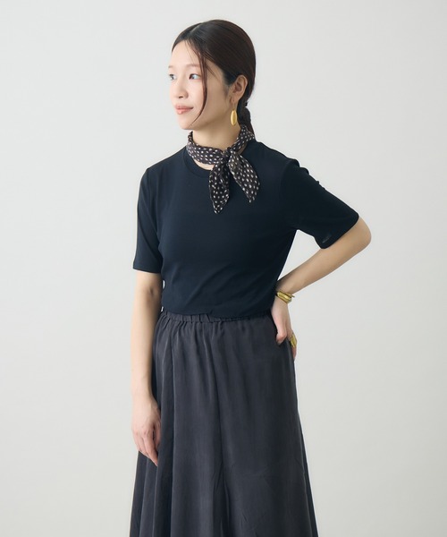 kuros'(クロス)の「スマイルコットン半袖T(Tシャツ/カットソー・レディース・ブラック/ホワイト・MEDIUM/SMALL)」の6枚目の写真