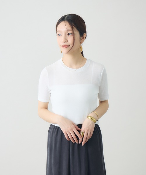kuros'(クロス)の「スマイルコットン半袖T(Tシャツ/カットソー・レディース・ブラック/ホワイト・MEDIUM/SMALL)」の12枚目の写真