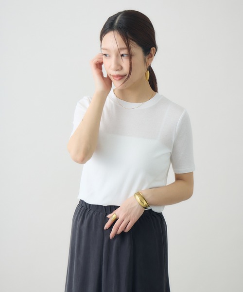 kuros'(クロス)の「スマイルコットン半袖T(Tシャツ/カットソー・レディース・ブラック/ホワイト・MEDIUM/SMALL)」の13枚目の写真