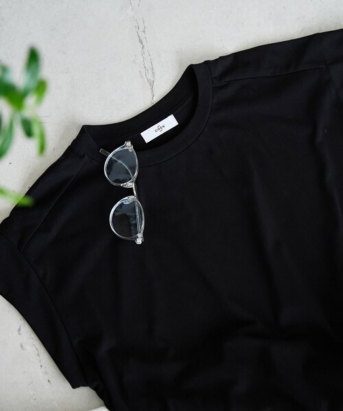 coen(コーエン)の「【Cool Hug Cotton / クールハグコットン】 フレンチスリーブTシャツ(接触冷感)(Tシャツ/カットソー・レディース・モカ/ワインレッド/ブラック/オフホワイト・M/L)」の20枚目の写真