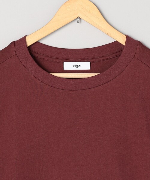 coen(コーエン)の「【Cool Hug Cotton / クールハグコットン】 フレンチスリーブTシャツ(接触冷感)(Tシャツ/カットソー・レディース・モカ/ワインレッド/ブラック/オフホワイト・M/L)」の5枚目の写真