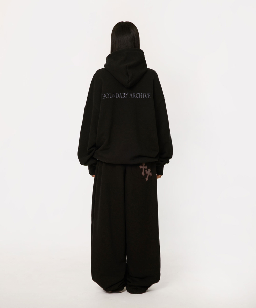 bounDary（バウンダリー）の「ツインクロスバッグパッチロングスウェットパンツ[ブラック]（スウェットパンツ・レディース・その他・MEDIUM/LARGE/X-LARGE）」の3枚目の写真