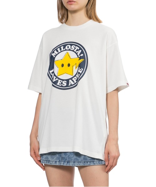 A BATHING APE（アベイシングエイプ）の「MILOSTA TEE #2（Tシャツ/カットソー・レディース・グレー/ホワイト・FREE）」の5枚目の写真