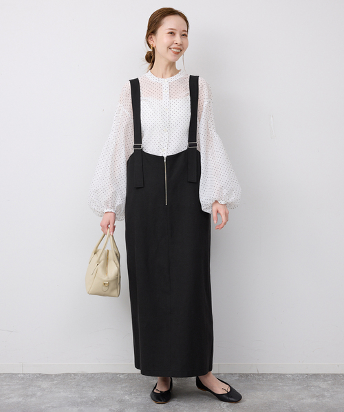 SLOBE IENA（スローブイエナ）の「《WEB限定/追加》アイラインフロントジップジャンパースカート（ワンピース・レディース・ブラック・FREE）」の17枚目の写真