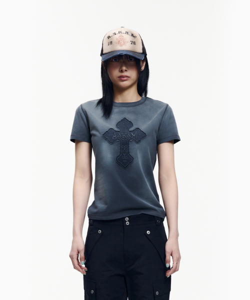 AAKAM（アーカム）の「Dust Fade CROS2 Half Top (Blue)（Tシャツ/カットソー・レディース・その他・1/3/2）」の9枚目の写真
