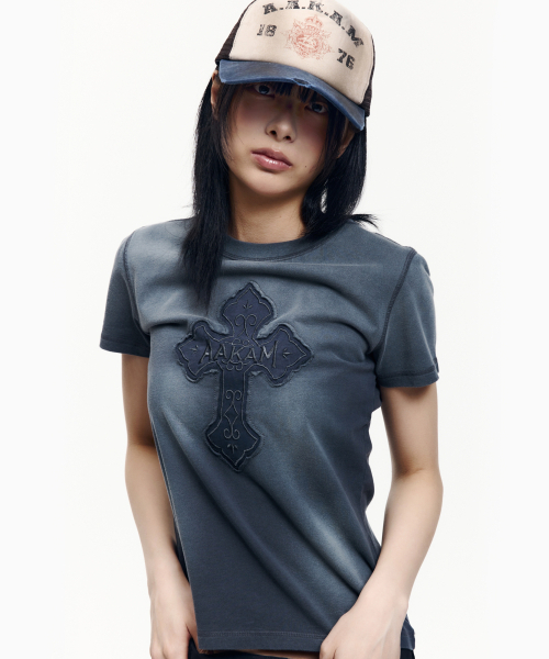 AAKAM（アーカム）の「Dust Fade CROS2 Half Top (Blue)（Tシャツ/カットソー・レディース・その他・1/3/2）」の10枚目の写真