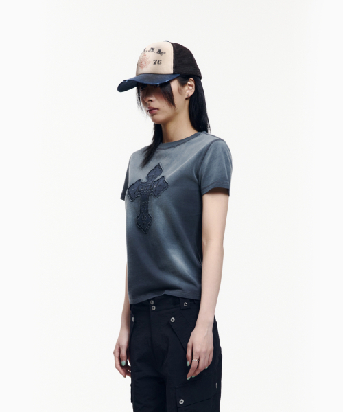 AAKAM（アーカム）の「Dust Fade CROS2 Half Top (Blue)（Tシャツ/カットソー・レディース・その他・1/3/2）」の11枚目の写真