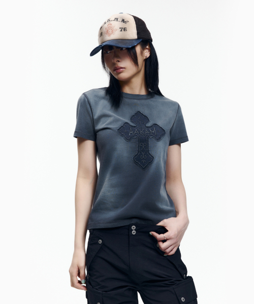 AAKAM（アーカム）の「Dust Fade CROS2 Half Top (Blue)（Tシャツ/カットソー・レディース・その他・1/3/2）」の13枚目の写真