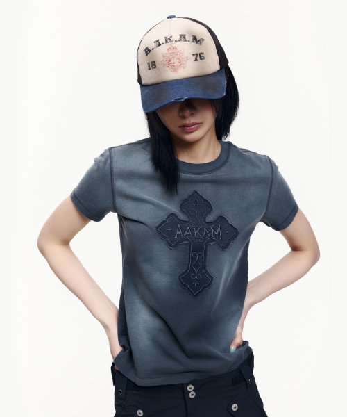 AAKAM（アーカム）の「Dust Fade CROS2 Half Top (Blue)（Tシャツ/カットソー・レディース・その他・1/3/2）」の14枚目の写真