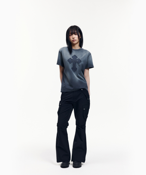 AAKAM（アーカム）の「Dust Fade CROS2 Half Top (Blue)（Tシャツ/カットソー・レディース・その他・1/3/2）」の3枚目の写真