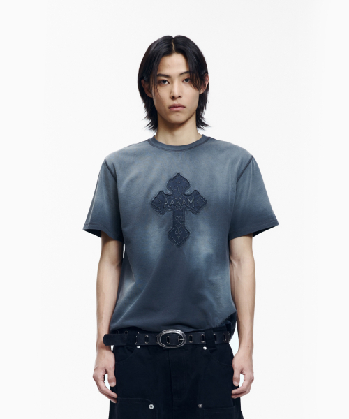 AAKAM（アーカム）の「Dust Fade CROS2 Half Top (Blue)（Tシャツ/カットソー・レディース・その他・1/3/2）」の4枚目の写真
