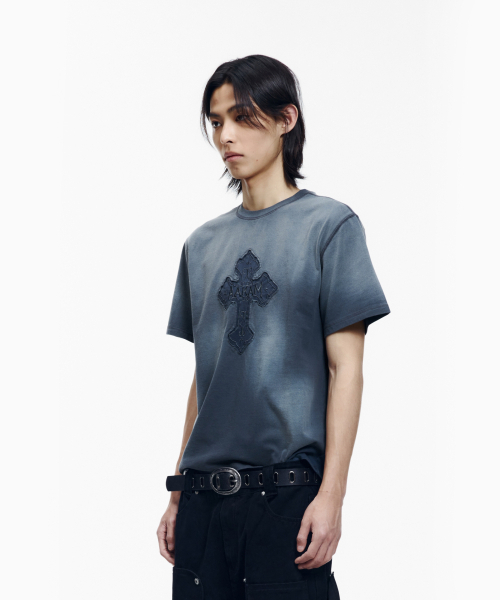 AAKAM（アーカム）の「Dust Fade CROS2 Half Top (Blue)（Tシャツ/カットソー・レディース・その他・1/3/2）」の5枚目の写真
