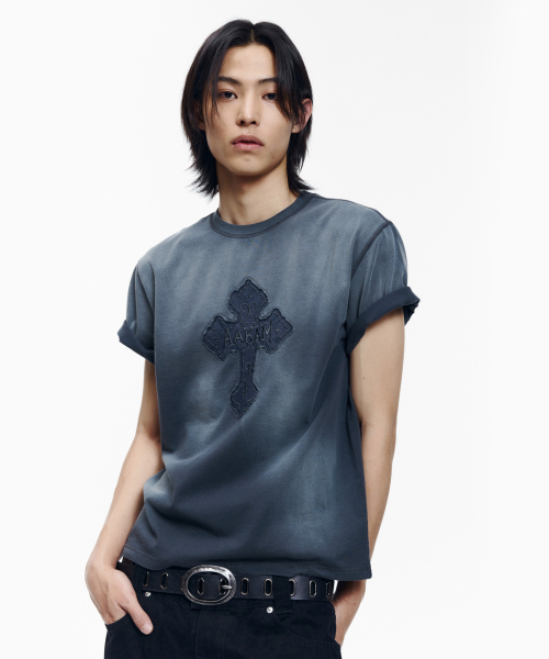 AAKAM（アーカム）の「Dust Fade CROS2 Half Top (Blue)（Tシャツ/カットソー・レディース・その他・1/3/2）」の7枚目の写真