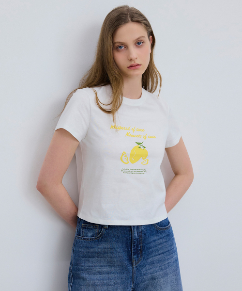 MIND BRIDGE WOMEN（マインドブリッジウーマン）の「[W][UNS]グラフィックスリムフィット半袖Tシャツ - 2カラー（Tシャツ/カットソー・レディース・ホワイト/ライトイエロー・55/66）」の4枚目の写真