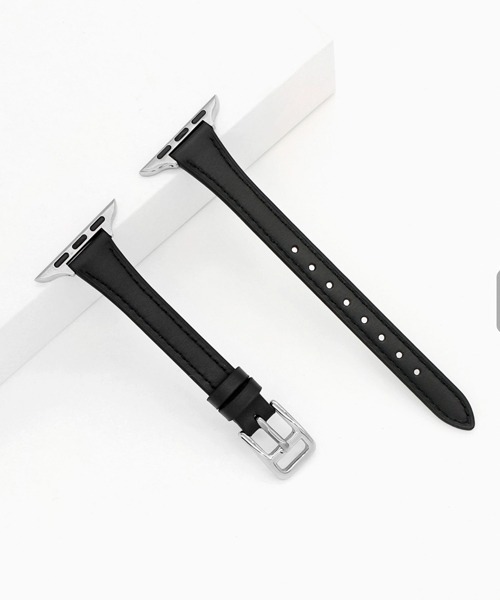Fun & Daily(ファンアンドデイリー)の「Narrow Leather Apple Watch Band(デジタル腕時計・レディース・ブラック/ブラウン・B)」の1枚目の写真
