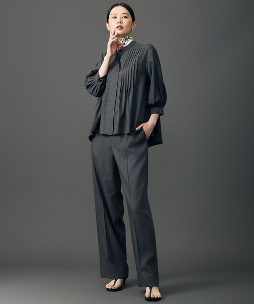 自由区(ジユウク)の「ソフトツイルクロスワイドストレート パンツ(その他パンツ・レディース・ベージュ系/グレー系・36/38/40)」の11枚目の写真