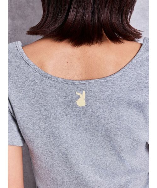 GYDA(ジェイダ)の「BUNNY 2WAYレースアップショートTシャツ(Tシャツ/カットソー・レディース・グレー/ブラック/オフホワイト・FREE)」の7枚目の写真
