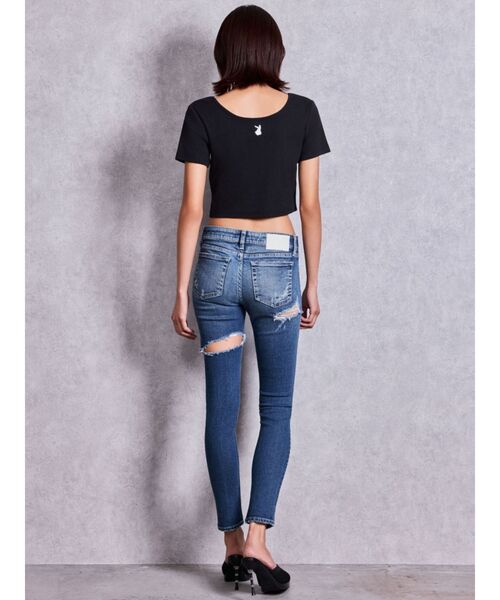 GYDA(ジェイダ)の「BUNNY 2WAYレースアップショートTシャツ(Tシャツ/カットソー・レディース・グレー/ブラック/オフホワイト・FREE)」の13枚目の写真